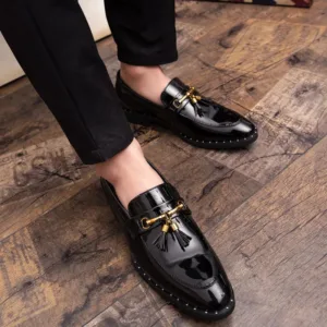 Mocassins à pampilles en cuir pour homme
