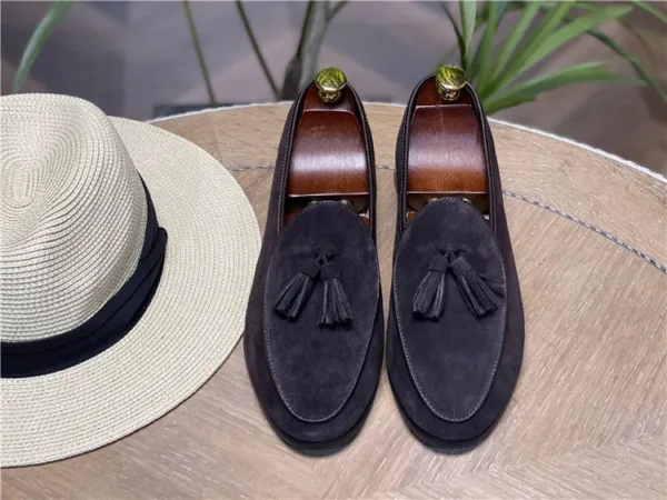 Mocassins à glands en daim véritable pour homme – Image 3