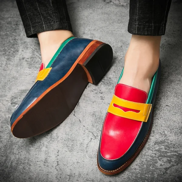 Mocassins multicolores en simili cuir pour homme – Image 5