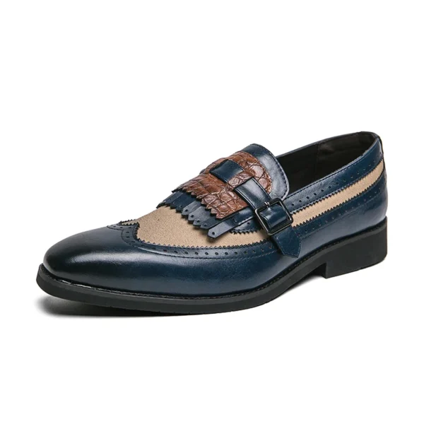 Mocassins bicolores à franges avec boucle – Image 7