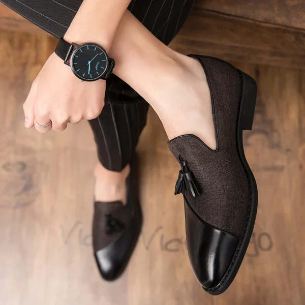 Mocassins à glands bi-matière pour homme