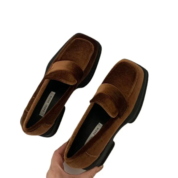 Mocassins en velours à talon pour femme – Image 6