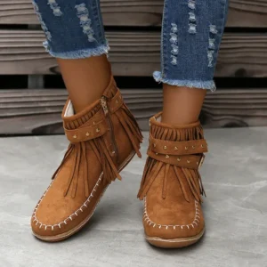 Mocassins indiens à franges et boucles