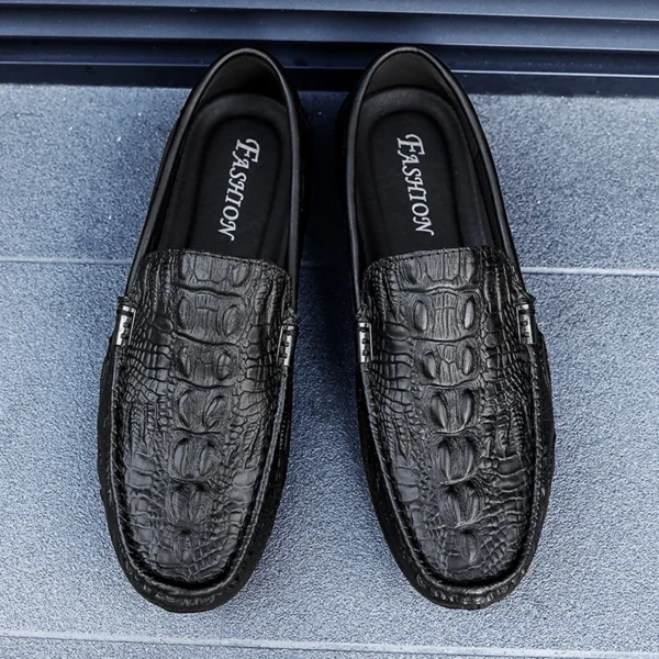 Mocassins en cuir véritable à motifs crocodile – Image 8