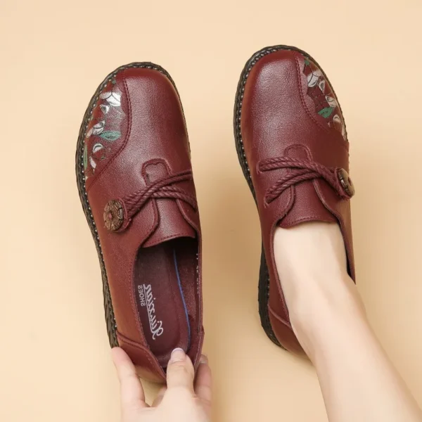 Mocassins orthopédiques à fleurs pour femme