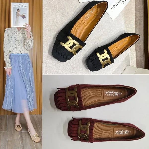 Mocassins à frange style rétro pour femmes – Image 2