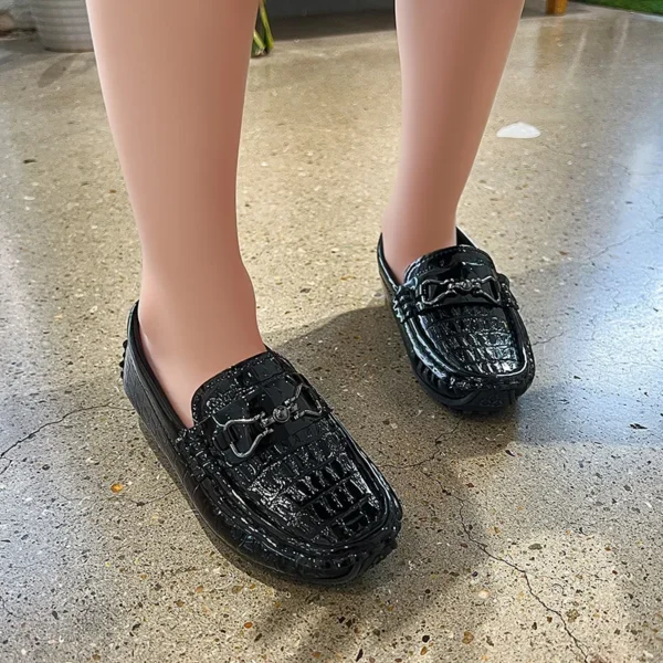Mocassins polyvalents en cuir vernis pour garçons