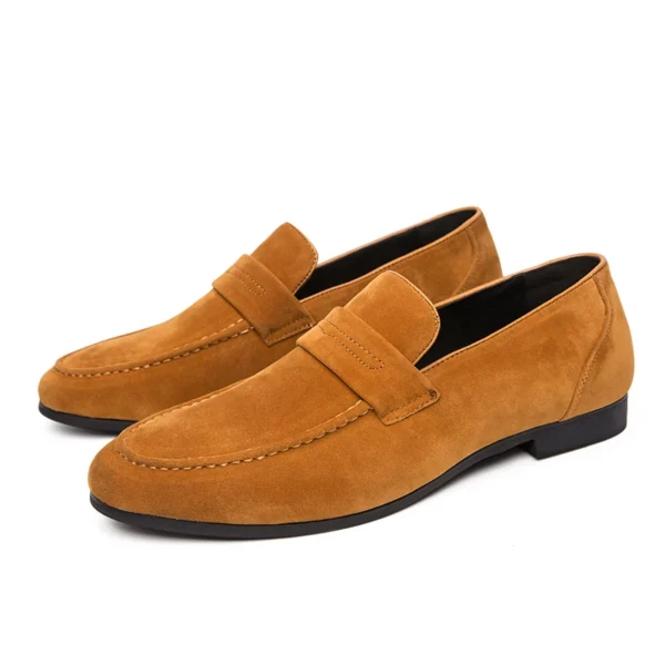 Mocassins en daim à talon carré pour hommes