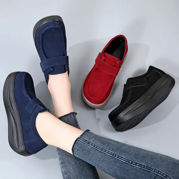 Mocassins compensés avec franges en suédine pour femme – Image 6
