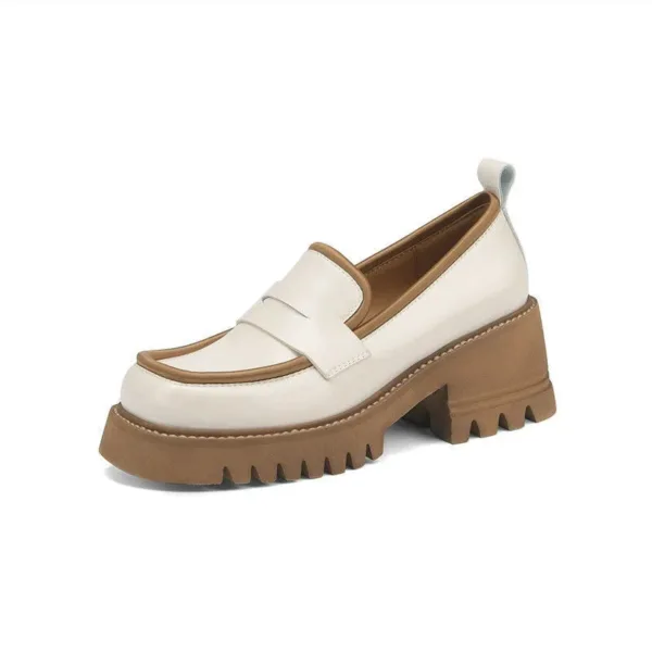 Mocassins vernis bicolores à semelle épaisse – Image 5