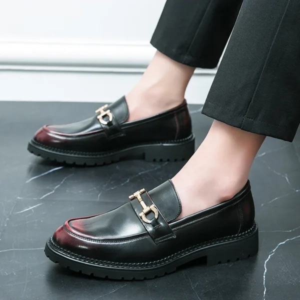 Mocassins avec mors en métal en cuir synthétique pour homme – Image 3
