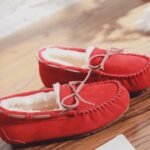 Mocassins en daim fourrés