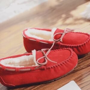 Mocassins en daim fourrés