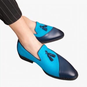 Mocassins à glands bi-matière effet contrasté