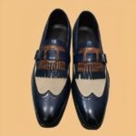 Mocassins bicolores à franges avec boucle