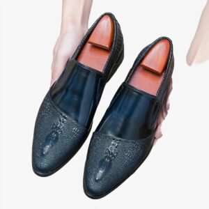 Mocassins vernis effet crocodile de luxe pour homme