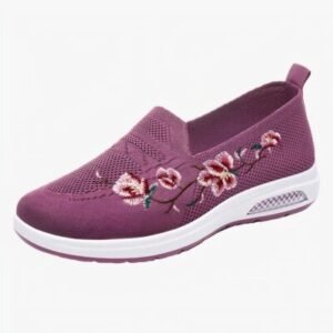 Mocassins d’été avec fleurs brodées pour femme