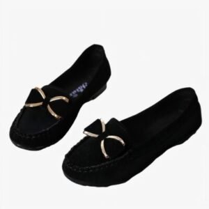 Mocassins décontractés avec un nœud papillon noir pour femmes