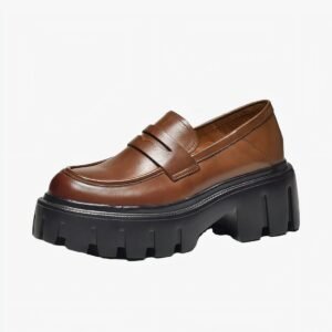 Mocassins en cuir à bout rond pour femme