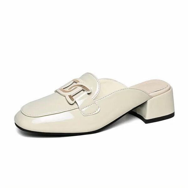Mocassins mule à talons carrés pour femme