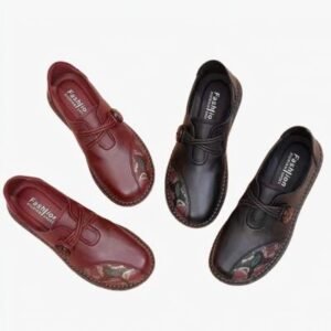 Mocassins orthopédiques à fleurs pour femme
