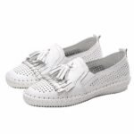 Mocassins souples ajourés à glands pour femme