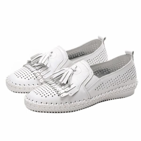 Mocassins souples ajourés à glands pour femme