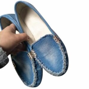 Mocassins souples décontractés en jean délavé