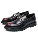 Mocassins avec mors en métal en cuir synthétique pour homme