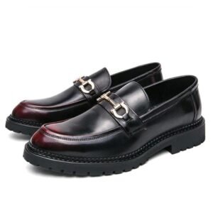 Mocassins avec mors en métal en cuir synthétique pour homme